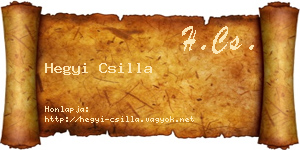 Hegyi Csilla névjegykártya