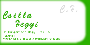 csilla hegyi business card